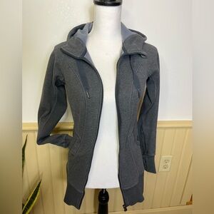 Athleta Jacket Gray CYA Hope Stretch Full Zip Thumb Holes Athletic Women’s XS